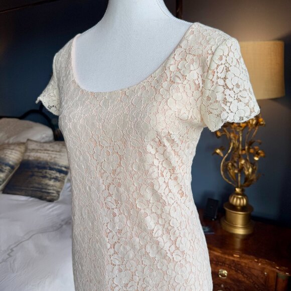Talula Oji Cream Blush Lace Mini Dress Aritzia - Picture 3 of 7